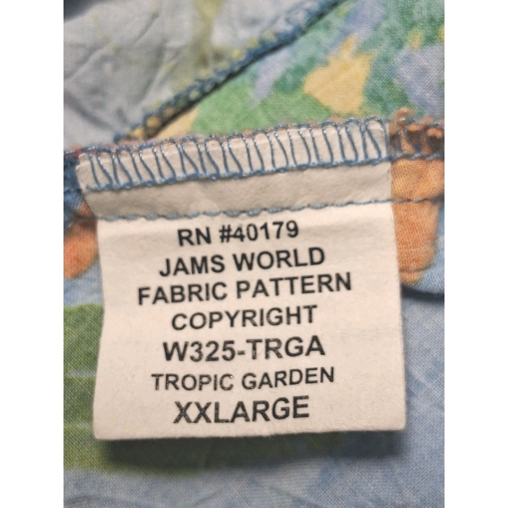 Jams World Tropic Garden Tiered Hattie Dress XXL Floral Rayon Made in Hawaii VTG - Picture 10 of 12